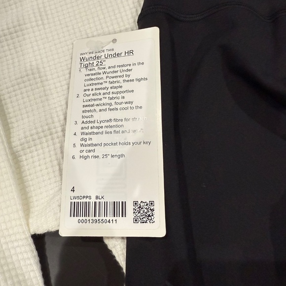 Lululemon NWT Black Wunder Under High Rise 25” tight - Picture 8 of 8